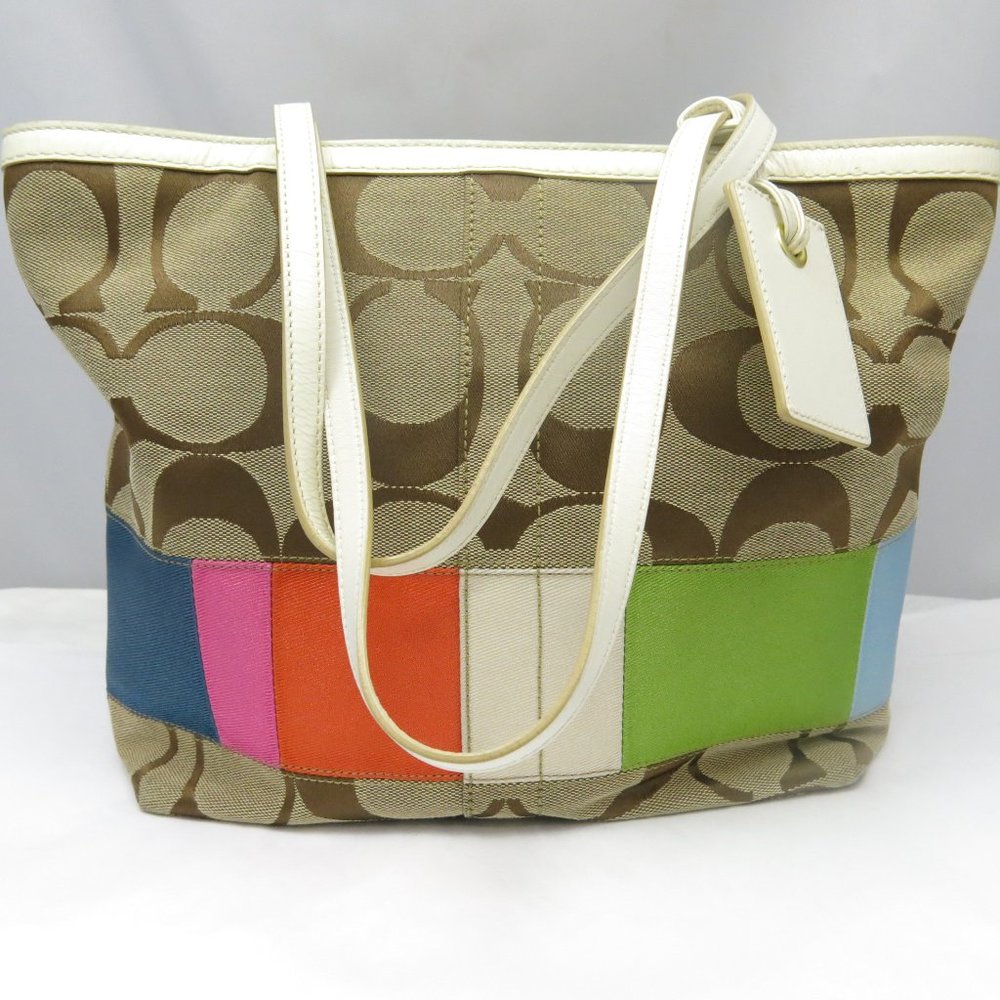 Genuine Coach Patchwork Tote Signature Logo Bag Sa